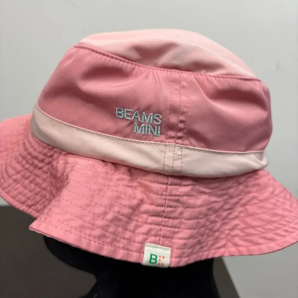 Beams Mini Bucket Hat Kid's Pink Strap Hat with Neck Cover